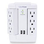 CyberPower Surge Protector 6 Swivel Outlets 2 USB Charging Ports