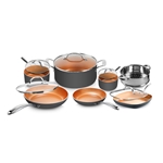 12-Piece Cookware Set with Non-Stick Ti-Cerama Copper Coating