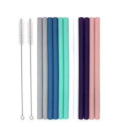 Set of 12 Silicone Drinking Straws