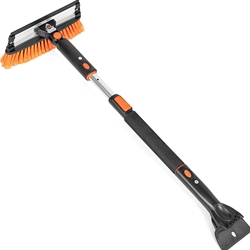 Extendable Snow Brush with Squeegee and Ice Scraper