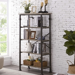 5-Tier Modern Industrial Bookshelf