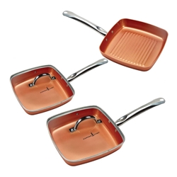 Copper Chef Non-Stick Square Fry Pan 5-Piece Set
