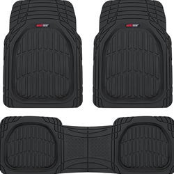 Motor Trend Black FlexTough Heavy Duty Rubber Floor Mats