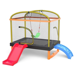Climb 'N Slide 'N Swing 4-in-1 Mini Kids Trampoline