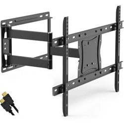 Full Motion TV Wall Mount for 19"-84" TVs with Tilt and Swivel Articulating Arm and HDMI Cable, UL Certified